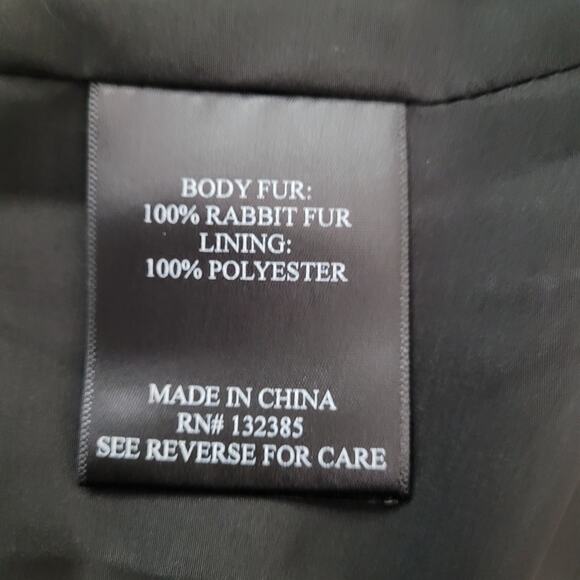 Love Token Womens Multicolor Ombre Rabbit Fur Long Sleeve Open Front Coat Size S - Picture 7 of 8